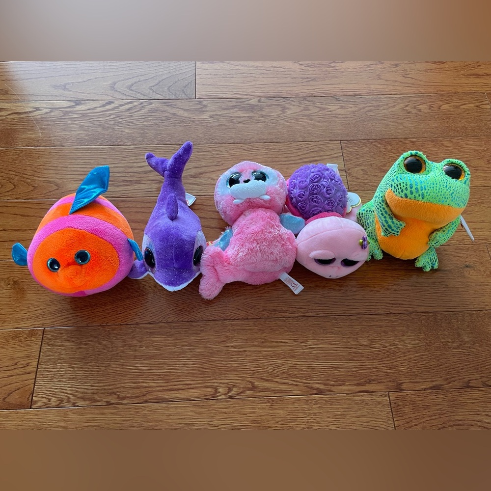 Set of 5 Aquatic Themed Beanie Boos Plushes